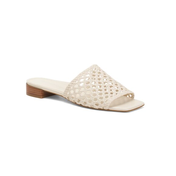 MARION PARKE Ivory Made In Brazil Leather Sabrina Flat Sandals - Picture 1 of 2